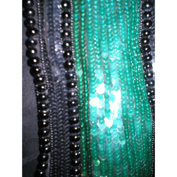 New Womens 2 4 NWT Designer Marni Dress Black Silk Green Sequins Italy 40 Short - Picture 12 of 12